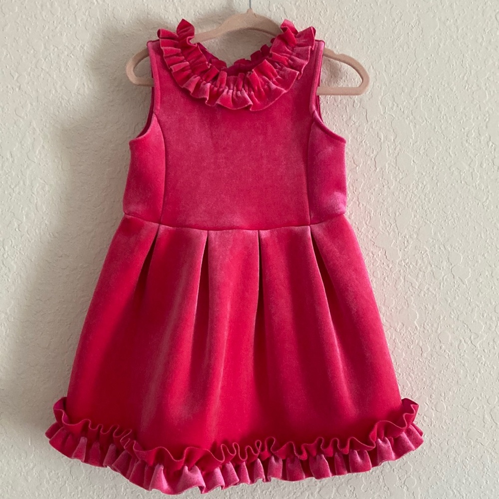 Fuscia Velvet dress 2T